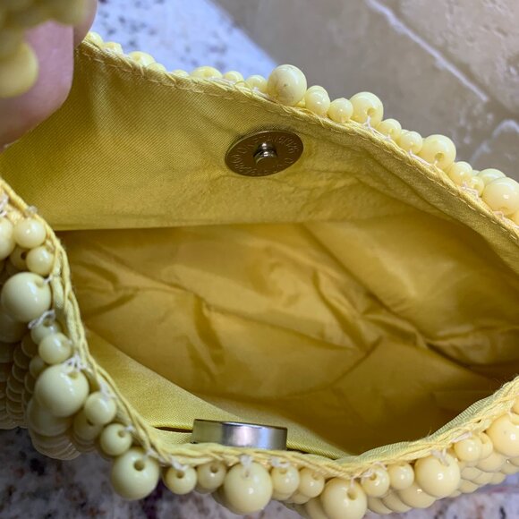 TIK TOK Beaded Yellow Evening Bag NWT - Picture 3 of 8